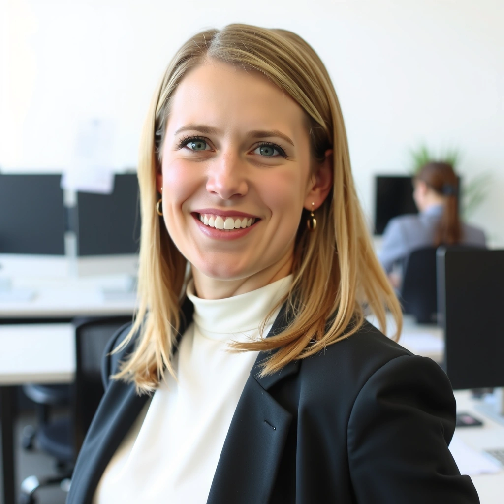 Professional headshot of Jane Smith, a female marketing head, approachable