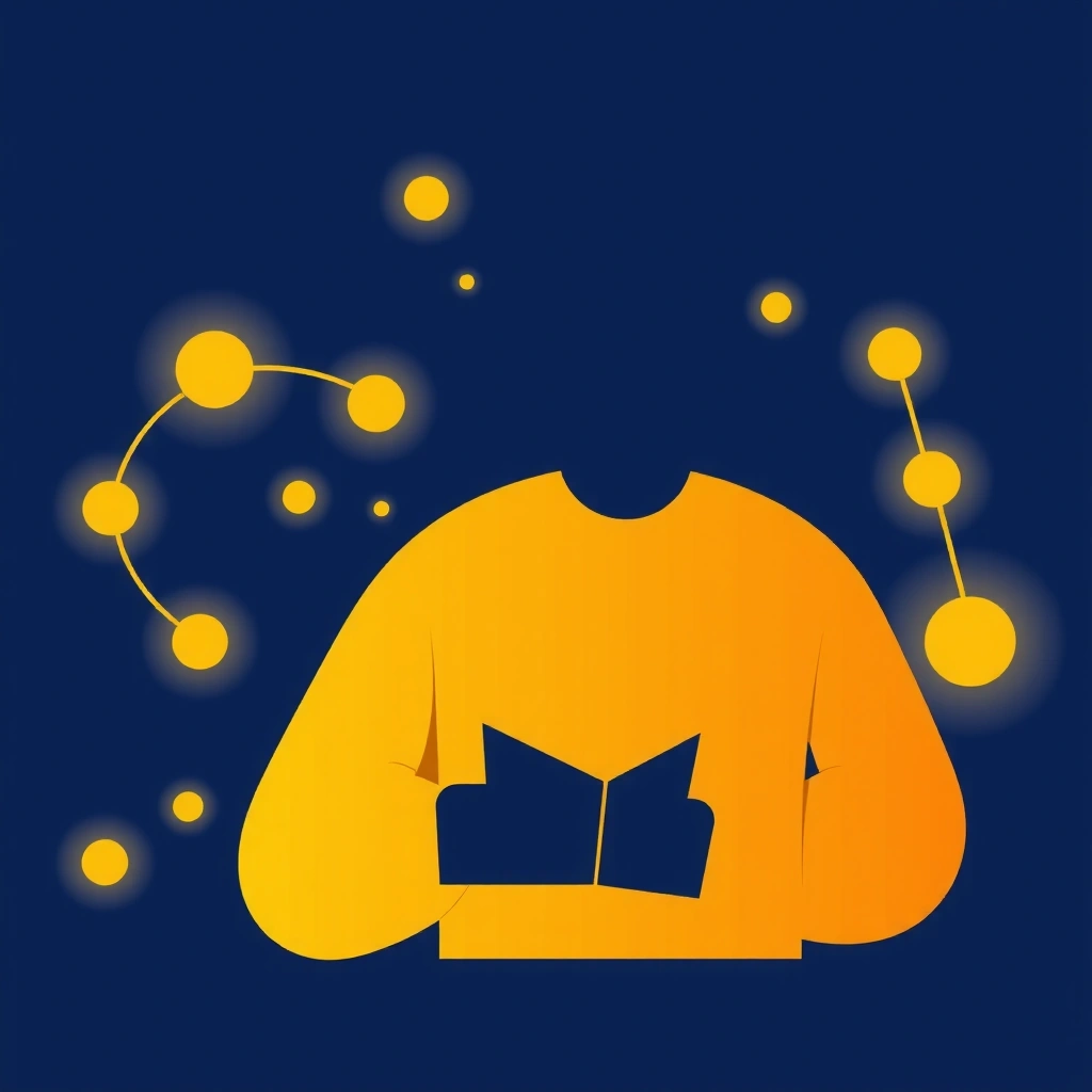 Person reading a book with digital overlay showing knowledge transfer