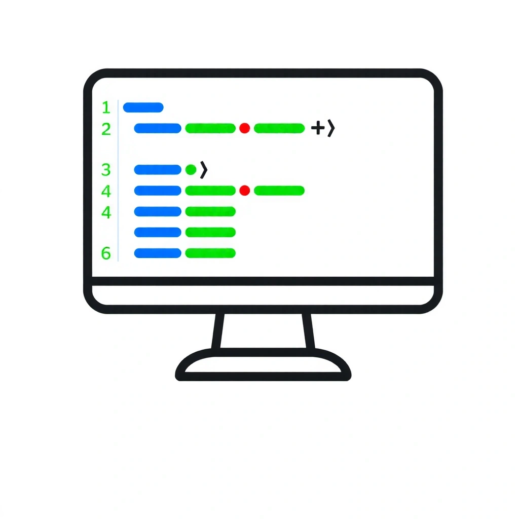 Computer screen with code icon